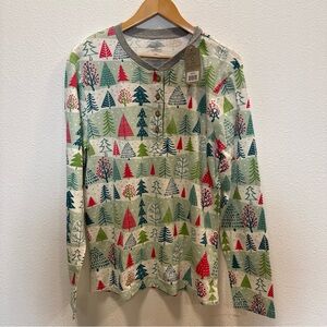 Honest Baby Co Festive Tree Print Long Sleeve PJ Shirt